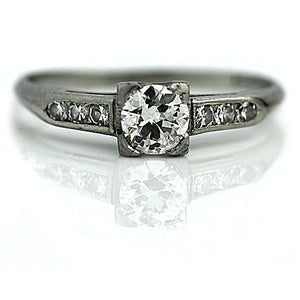1950s Diamond Engagement Ring with Side Stones