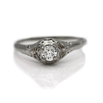 .40 Carat Solitaire Diamond 1920's Engagement Ring - Vintage Diamond Ring