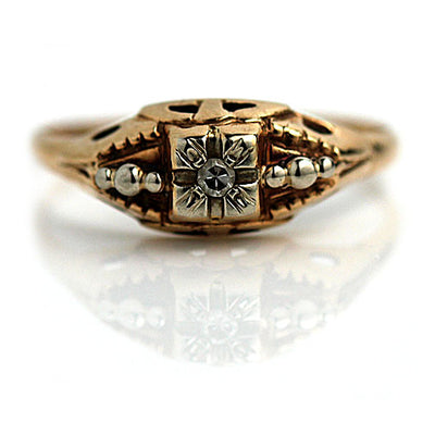 1940s Petite Diamond Engagement Ring