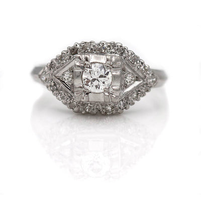 Unique Prong Set Diamond Engagement Ring