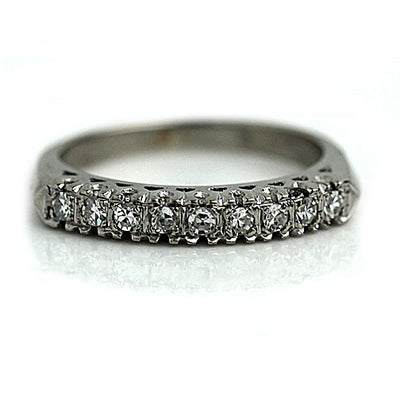 Prong Set Stackable Wedding Ring in 14K White Gold