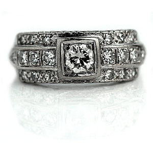 Transitional Cut Diamond Dome Engagement Ring