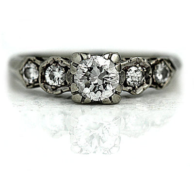 Trefoil Prong Transitional Cut Diamond Engagement Ring