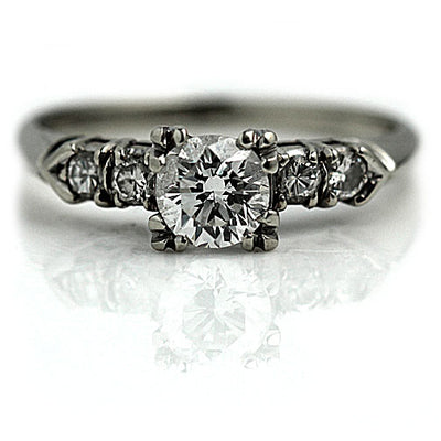 Antique Half Carat Old European Cut Diamond Engagement Ring