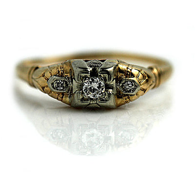 Mid Century Diamond Engagement Ring .10 Carat