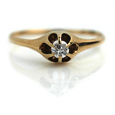 Six Prong Vintage Diamond Engagement Ring