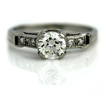 1940s Old European Cut Diamond Engagement Ring 
