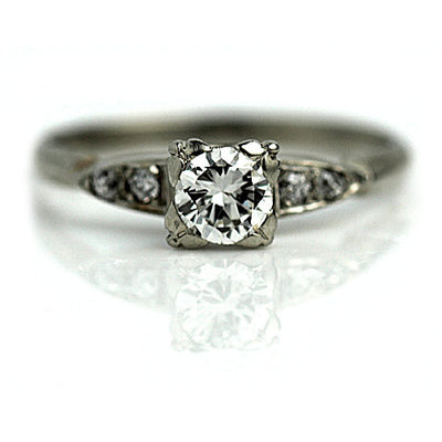 Vintage Transitional Cut Diamond Engagement Ring