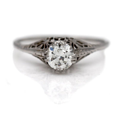Vintage White Gold Solitaire Engagement Ring