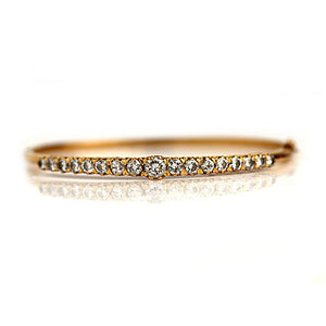 Vintage Round Cut Diamond Bangle Bracelet Circa 1970's
