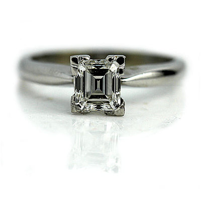 .91 ct Vintage Asscher Cut Diamond Engagement Ring