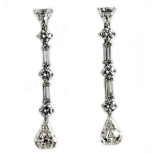 Vintage Kite Shape Diamond Drop Earrings