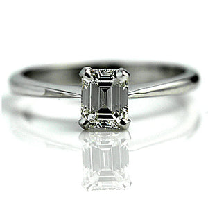 Vintage Emerald Cut Diamond Engagement Ring