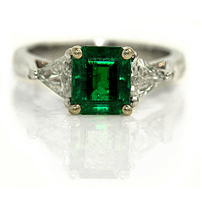 Vintage Columbian Emerald & Diamond Engagement Ring 1.60 Ct AGL Certificate