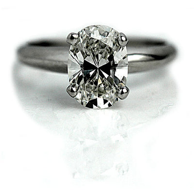 3.01 Carat Oval Diamond Engagement Ring GIA H/SI2