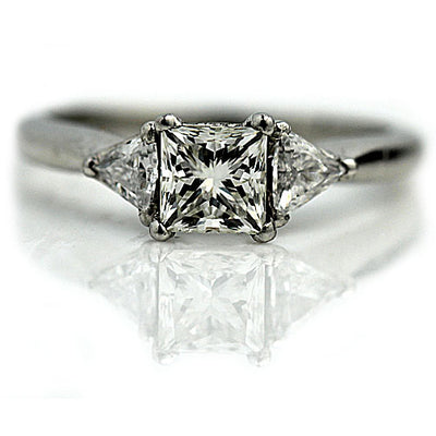 Vintage Princess Cut Diamond Engagement Ring