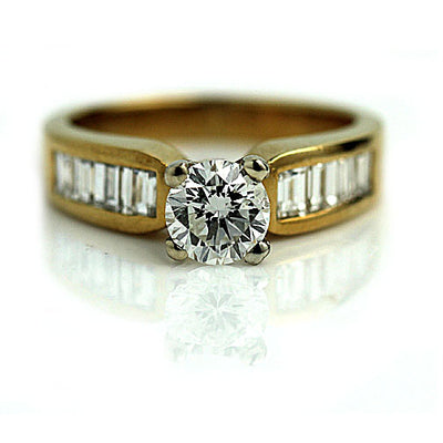 Vintage Yellow Gold Diamond Channel Set Engagement Ring