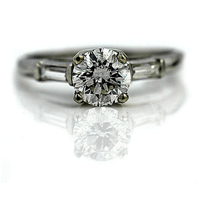 1.43 ct GIA Diamond Engagement Ring with Baguettes