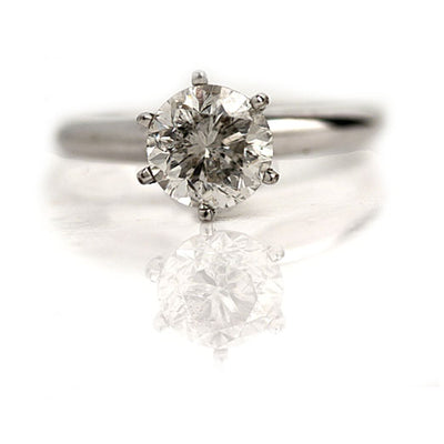 Vintage 1.54 ct GIA Very Light Gray Diamond Engagement Ring